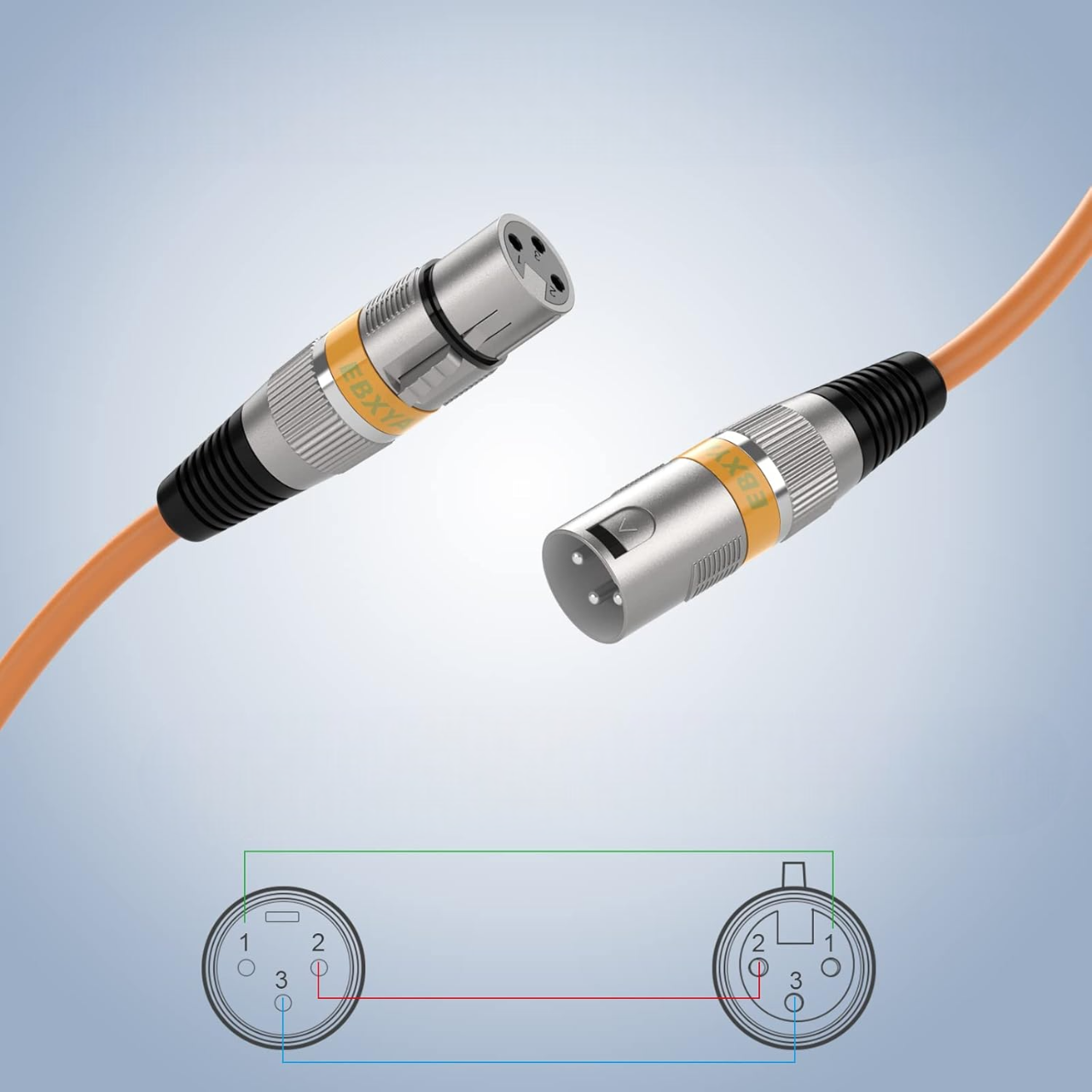 Cable XLR Male Femelle - MicrophoneExtensionCable™ - Orange