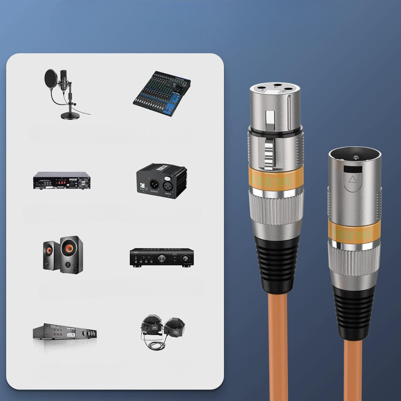 Cable XLR Male Femelle - MicrophoneExtensionCable™ - Orange