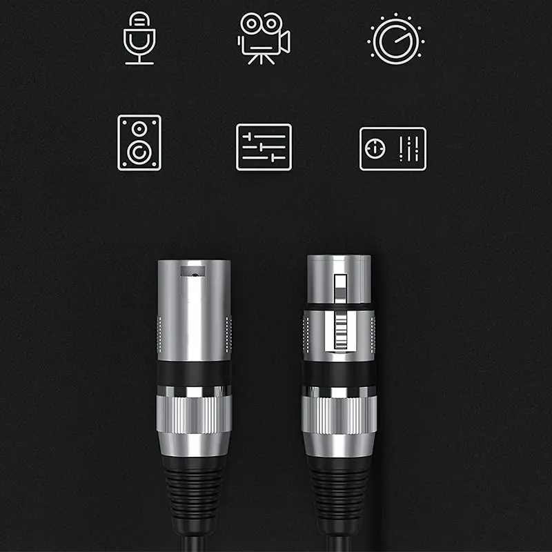 Cable XLR Male Femelle - MicrophoneExtensionCable™ - Noir