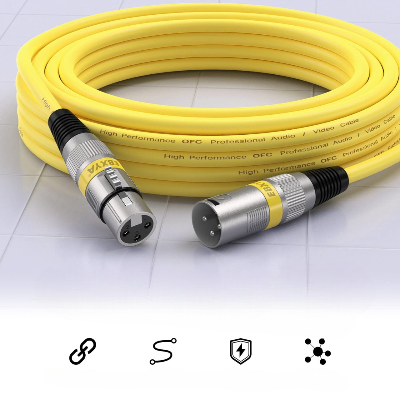 Cable XLR Male Femelle - MicrophoneExtensionCable™ - Jaune