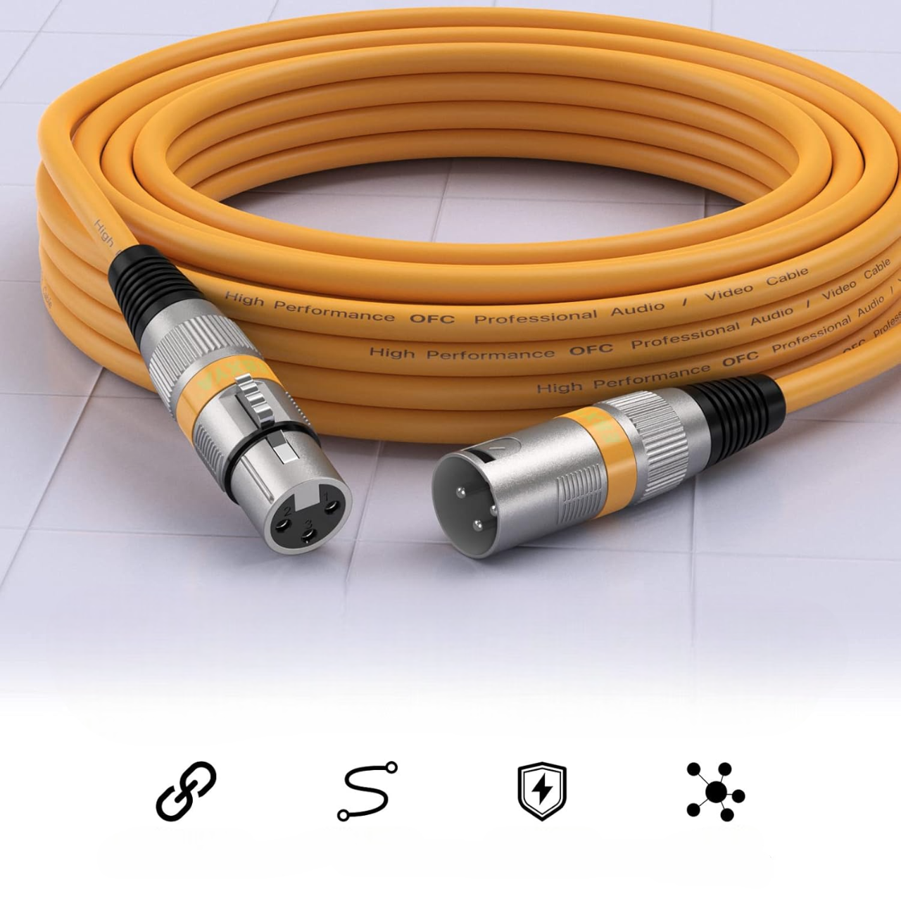 Cable XLR Male Femelle - MicrophoneExtensionCable™ - Orange