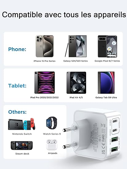 superbe chargeur usbc quick charge